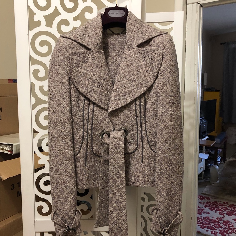 Stella McCartney Lavender Gray Silk Blazer Jacket